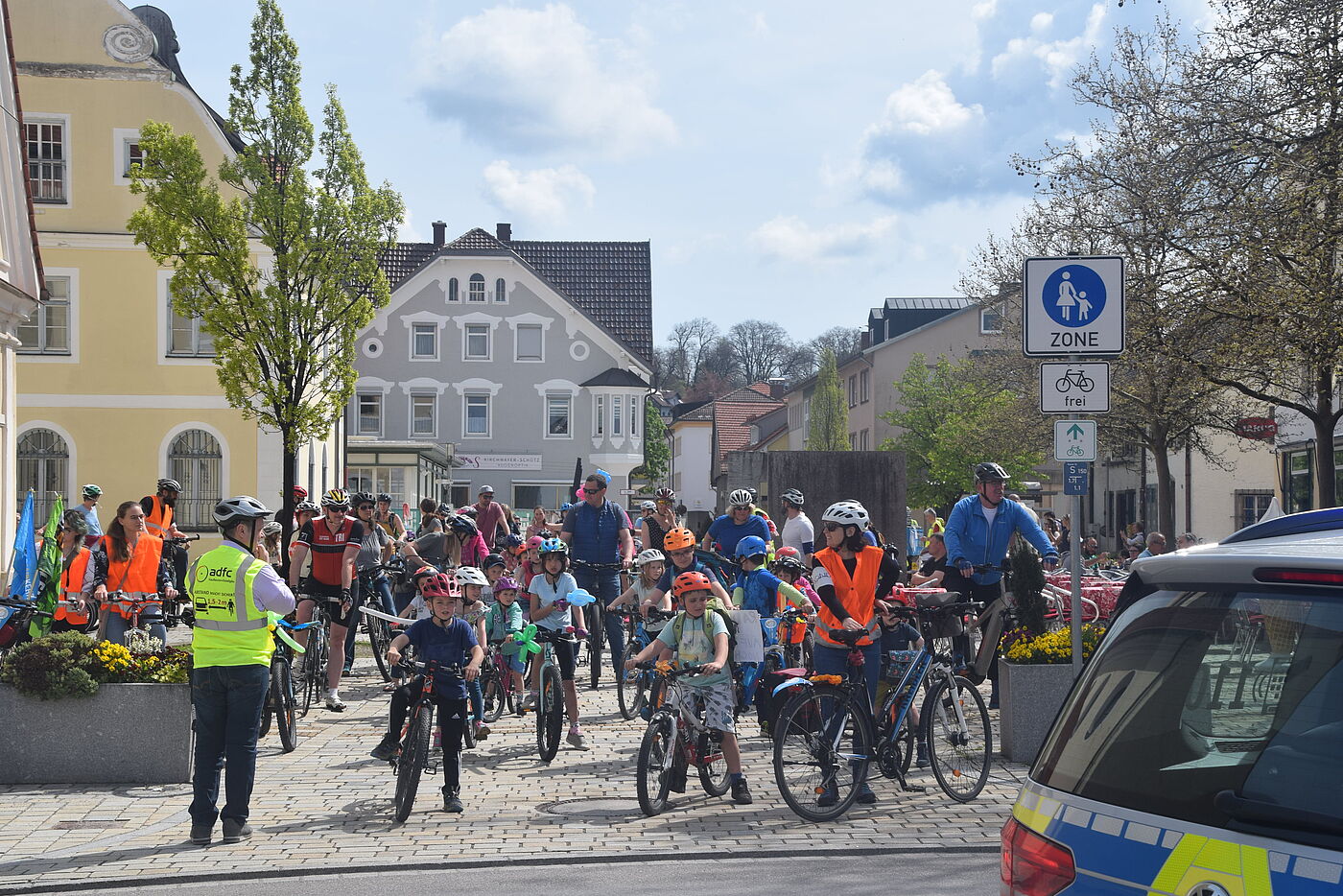 Demonstrationsgruppe am Start